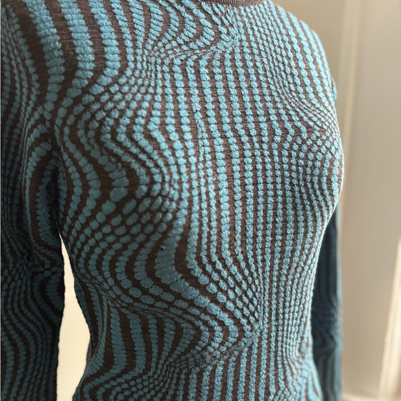 Paloma Wool Ogane knit top in ink blue optical print - Picture 3 of 15